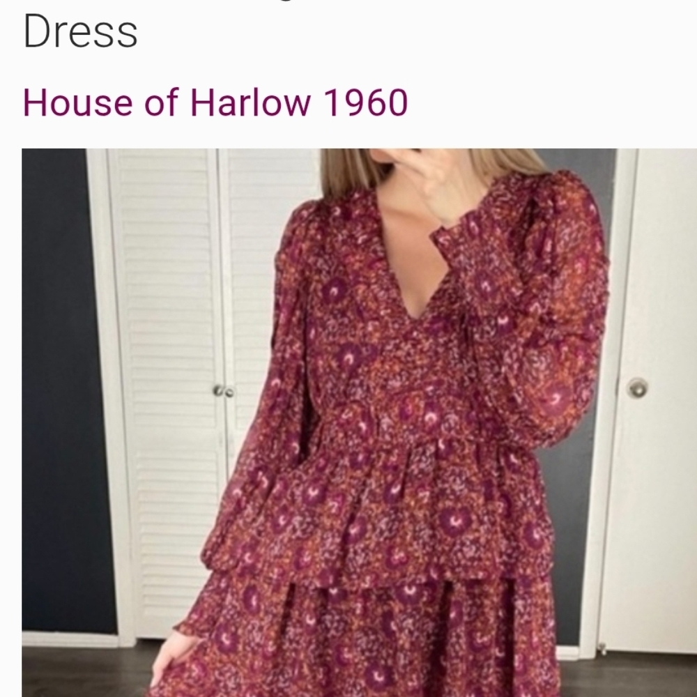 House of Harlow 1960 Floral Long Sleeve Dress